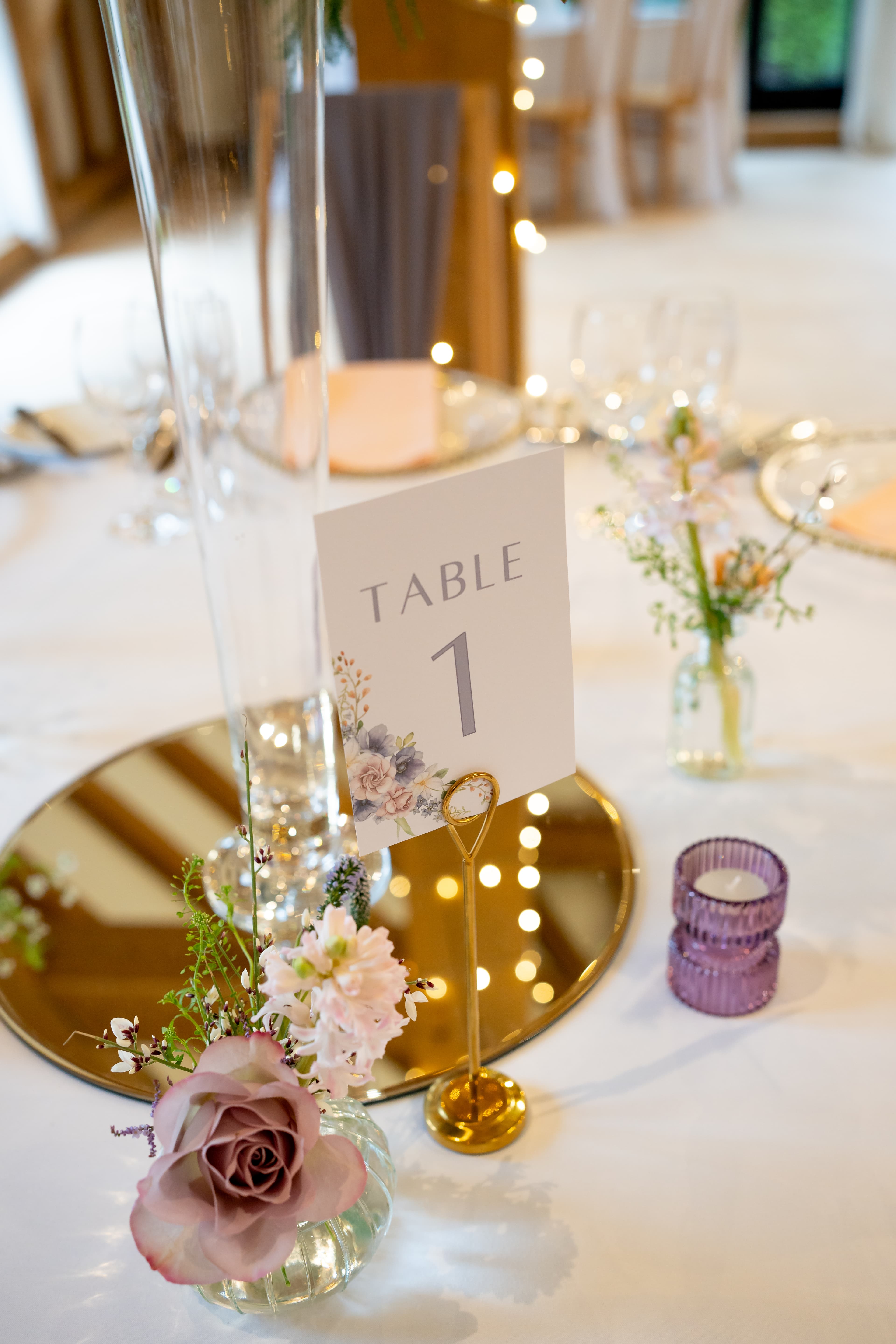 Elegant wedding table setting at Penshurst Place with refined dining arrangements